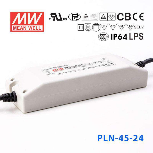 Mean Well PLN-45-24 Power Supply 45W 24V - IP64 1.9A