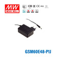 Mean Well GSM60E48-P1J  Power Supply 60W 48V