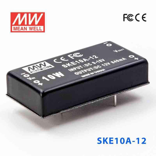 Mean Well SKE10A-12 DC-DC Converter - 10W - 9~18V in 12V out 840mA