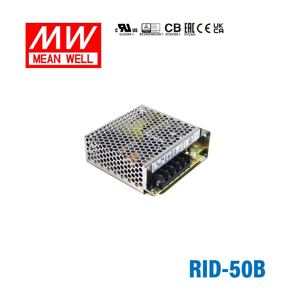 Mean Well RID-50B AC-DC Dual output enclosed power supply 50W 1.4A