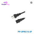 Purple Plug 3 Prong NEMA 5-15P to C13 Power Cord - 3FT, Copper, 18AWG, 125V 10A, SVT Wire