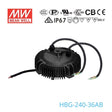 Mean Well HBG-240-36AB Power Supply 240W 36V - Adjustable and Dimmable