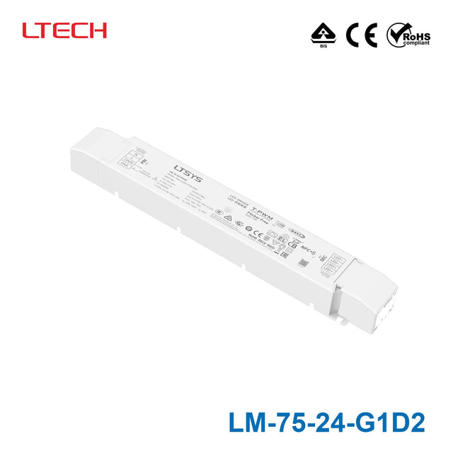 Ltech LM-75-24-G1D2 75W 24VDC CV DALI2 LED Driver