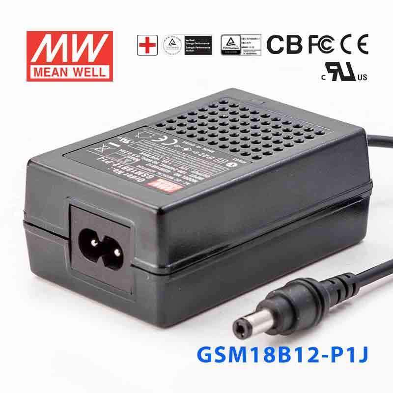 Mean Well GSM18B12-P1J Power Supply 18W 12V