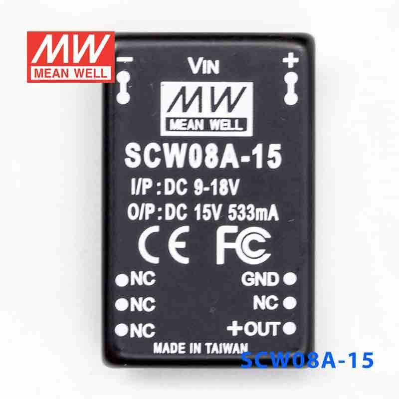 Mean Well SCW08A-15 DC-DC Converter - 8W 9~18V DC in 15V out - PHOTO 2