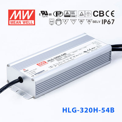 Mean Well HLG-320H-54AB Power Supply 320W 54V - Adjustable and Dimmable 5.95A