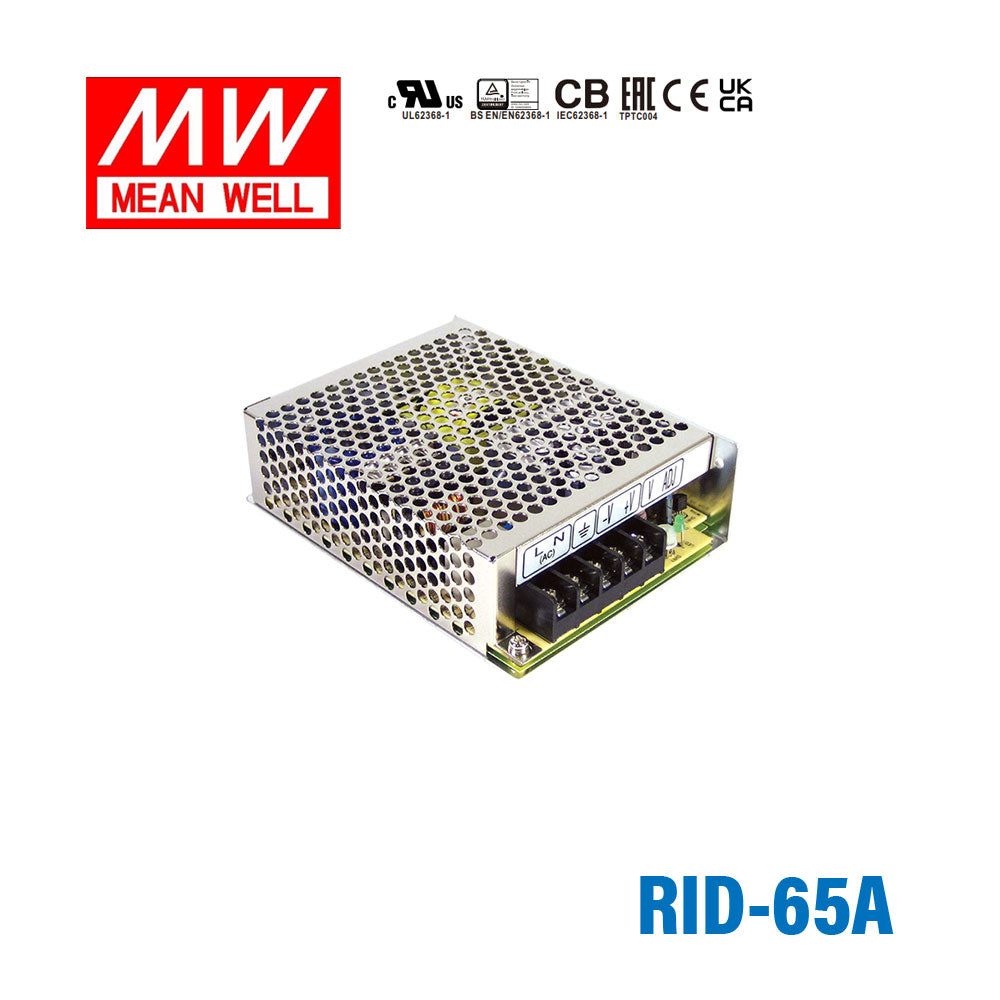 Mean Well RID-65A AC-DC Dual output enclosed power supply 65W
