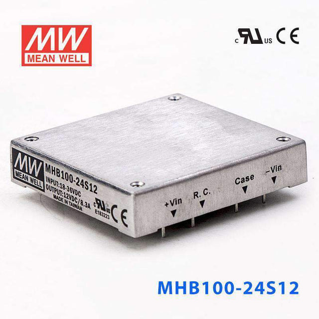 Mean Well MHB100-24S12 DC-DC Converter - 100W - 18~36V in 12V out 8.3A