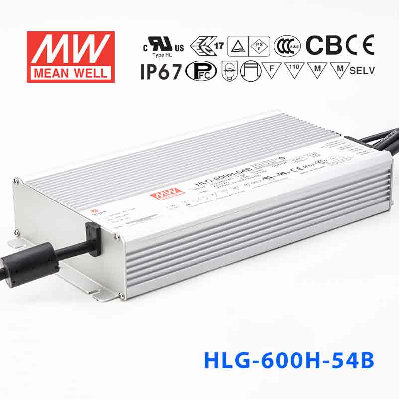 Mean Well HLG-600H-54AB Power Supply 600W 54V - Adjustable and Dimmable