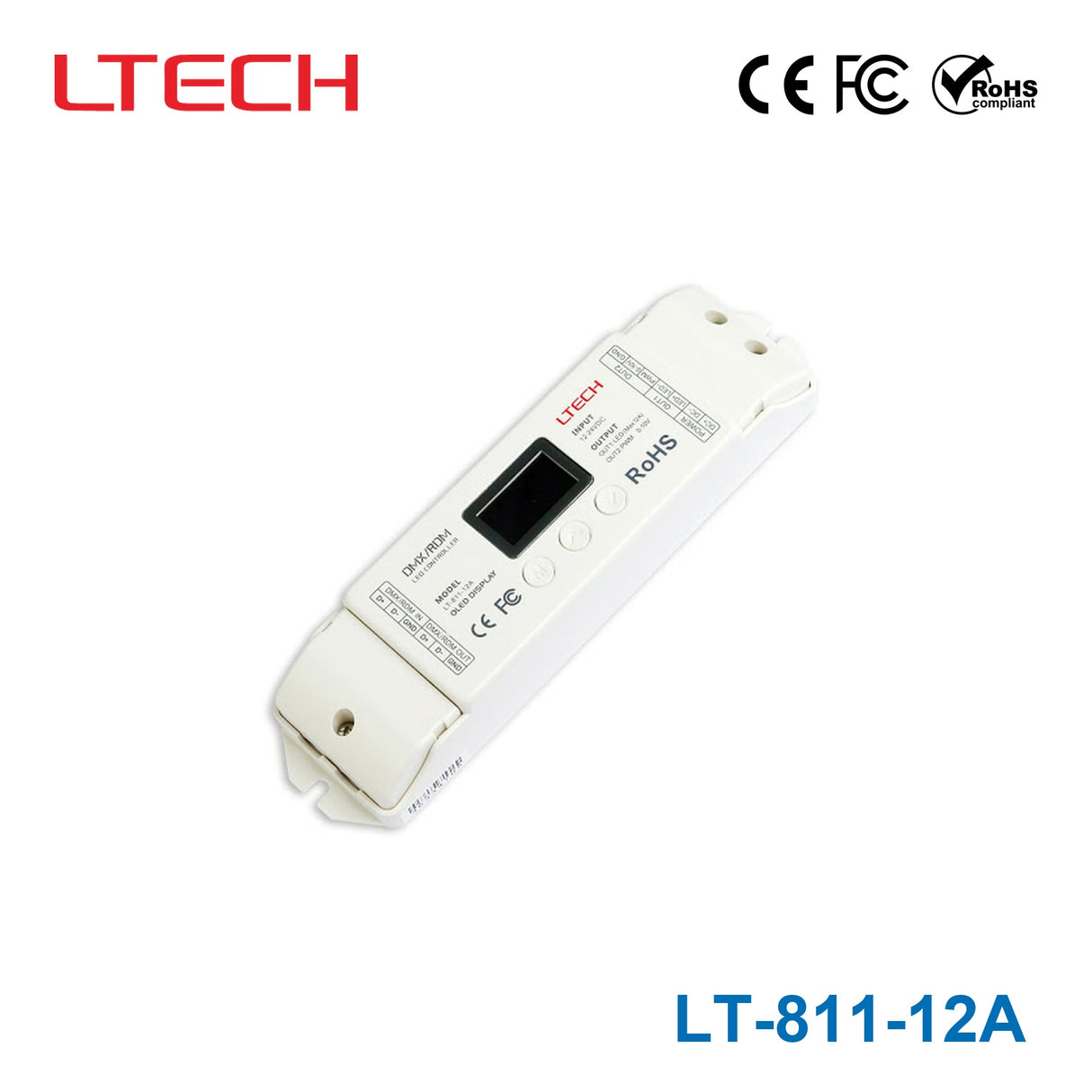 Ltech LT-811-12A Constant Voltage Decoder + Signal Converter - DMX to 0-10V/10VPWM