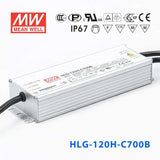 Mean Well HLG-120H-C700B Power Supply 150.5W 700mA - Dimmable