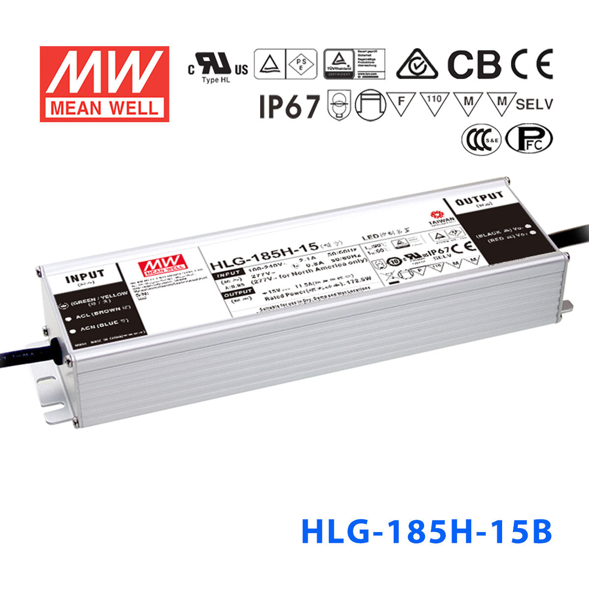 Mean Well HLG Series LED Power Supply 15V  (172.5~540W)