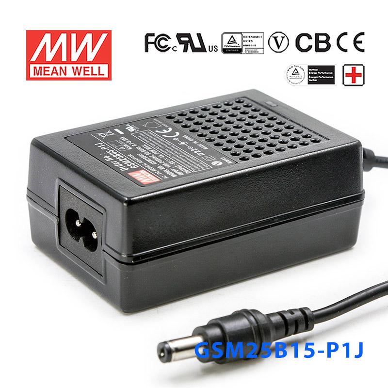 Mean Well GSM25B15-P1J Power Supply 25W 15V