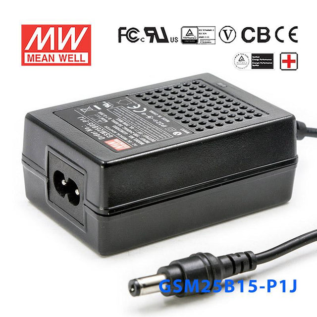 Mean Well GSM25B15-P1J Power Supply 25W 15V