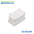 Boxco Terminal Box 6-pole 2.17 x 3.58 x 1.69 Inches(55 x 91 x 43mm) IP67, IK08, ABS, Grey Cover