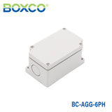 Boxco Terminal Box 6-pole 2.17 x 3.58 x 1.69 Inches(55 x 91 x 43mm) IP67, IK08, ABS, Grey Cover