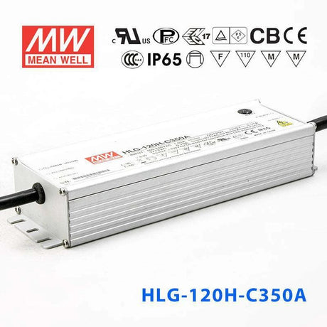 Mean Well HLG-120H-C350A Power Supply 150.5W 350mA - Adjustable