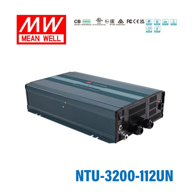 Mean Well NTU-3200-112UN True Sine Wave DC-AC Inverter 3200W 110V out 12V in with UN Socket, with AC by-pass function