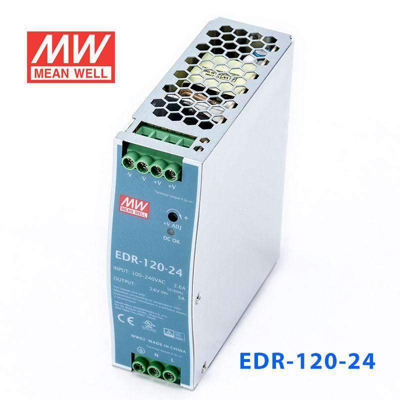 Mean Well EDR-120-24 Single Output Industrial Power Supply 120W 24V - DIN Rail - PHOTO 1
