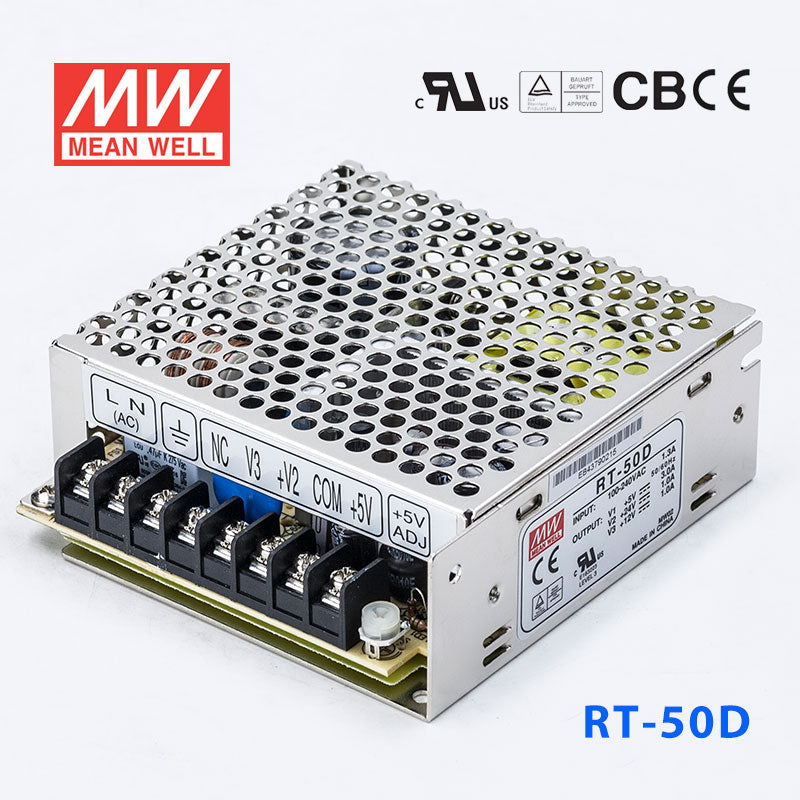 Mean Well RT-50D Power Supply 50W 5V 24V 12V 3A