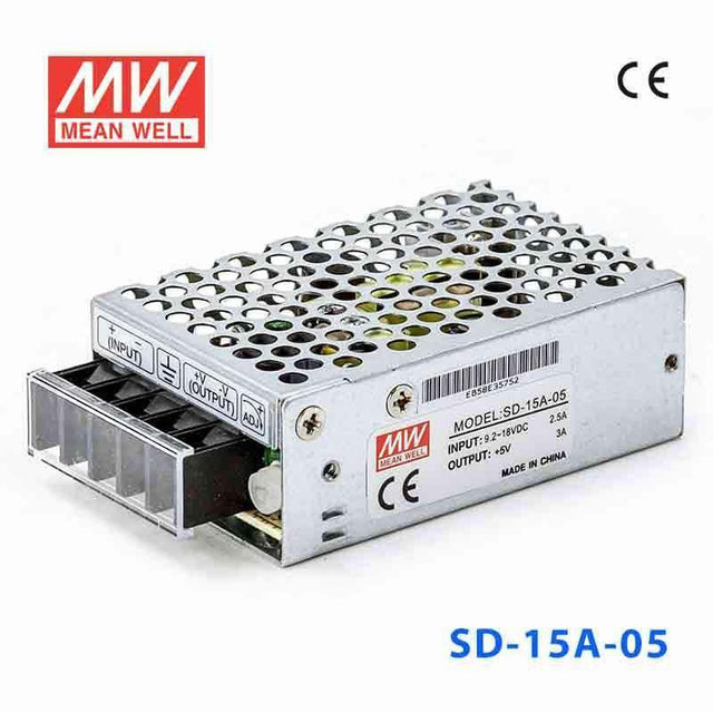 Mean Well SD-15A-5 DC-DC Converter - 15W - 9.2~18V in 5V out 3A