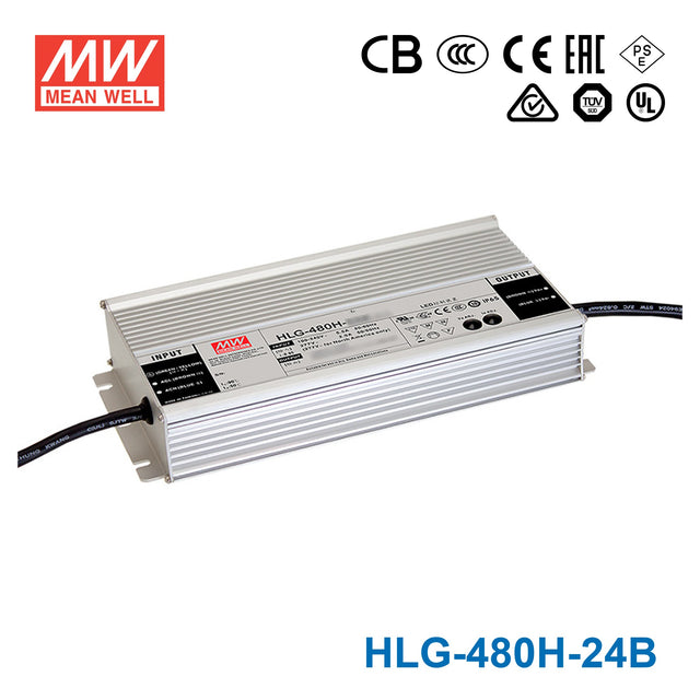 Mean Well HLG-480H-24B Power Supply 480W 24V- Dimmable