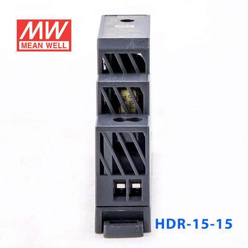Mean Well HDR-15-15 Ultra Slim Step Shape Power Supply 15W 15V - DIN Rail - PHOTO 4