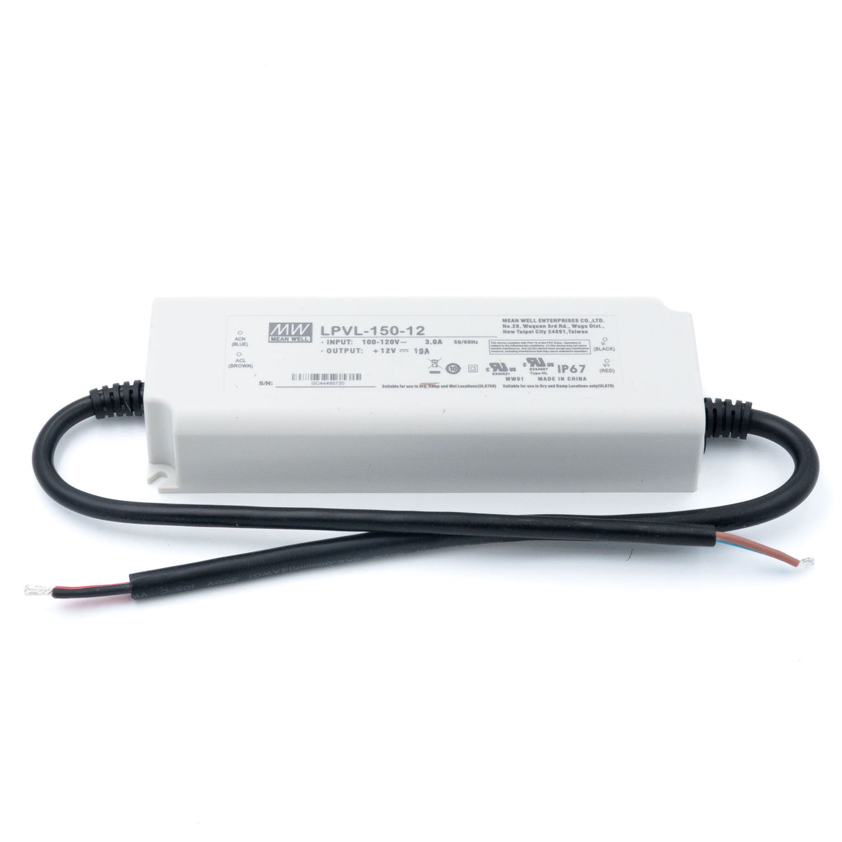 Mean Well LPV-150-12 LED Driver — 120W 12V 10A IP67 Waterproof - PHOTO 1