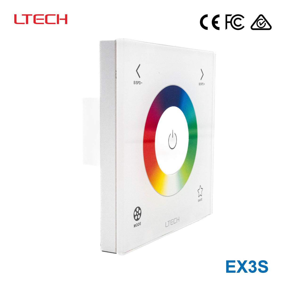 Ltech EX3S Wireless RF/DMX512 Single-zone Touch Panel - RGB