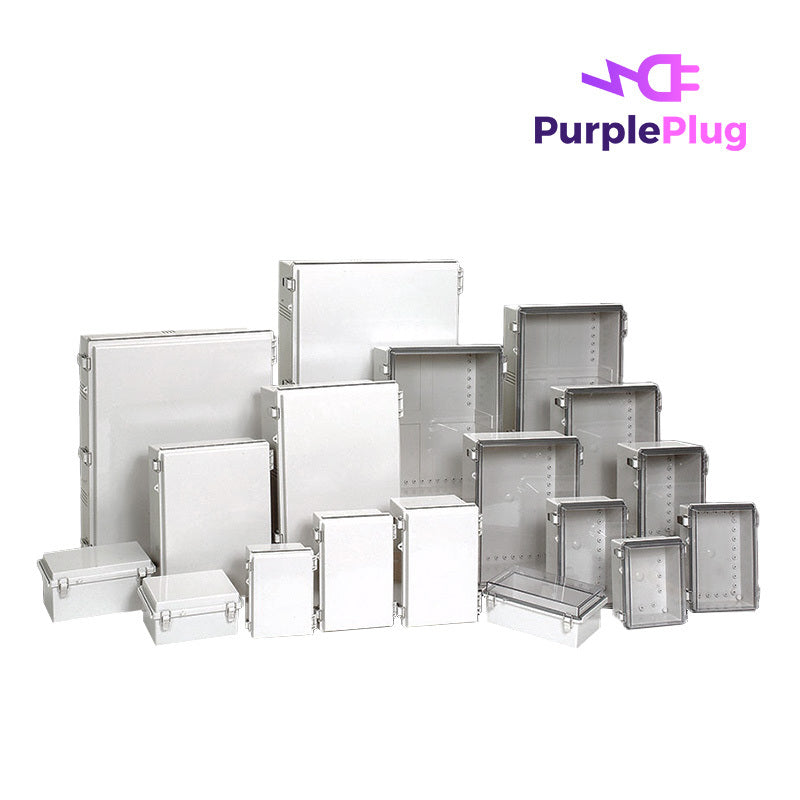 Purple Plug P-Series 13.78" x 13.78" x 5.91" Plastic Enclosure, Molded Hinge Type