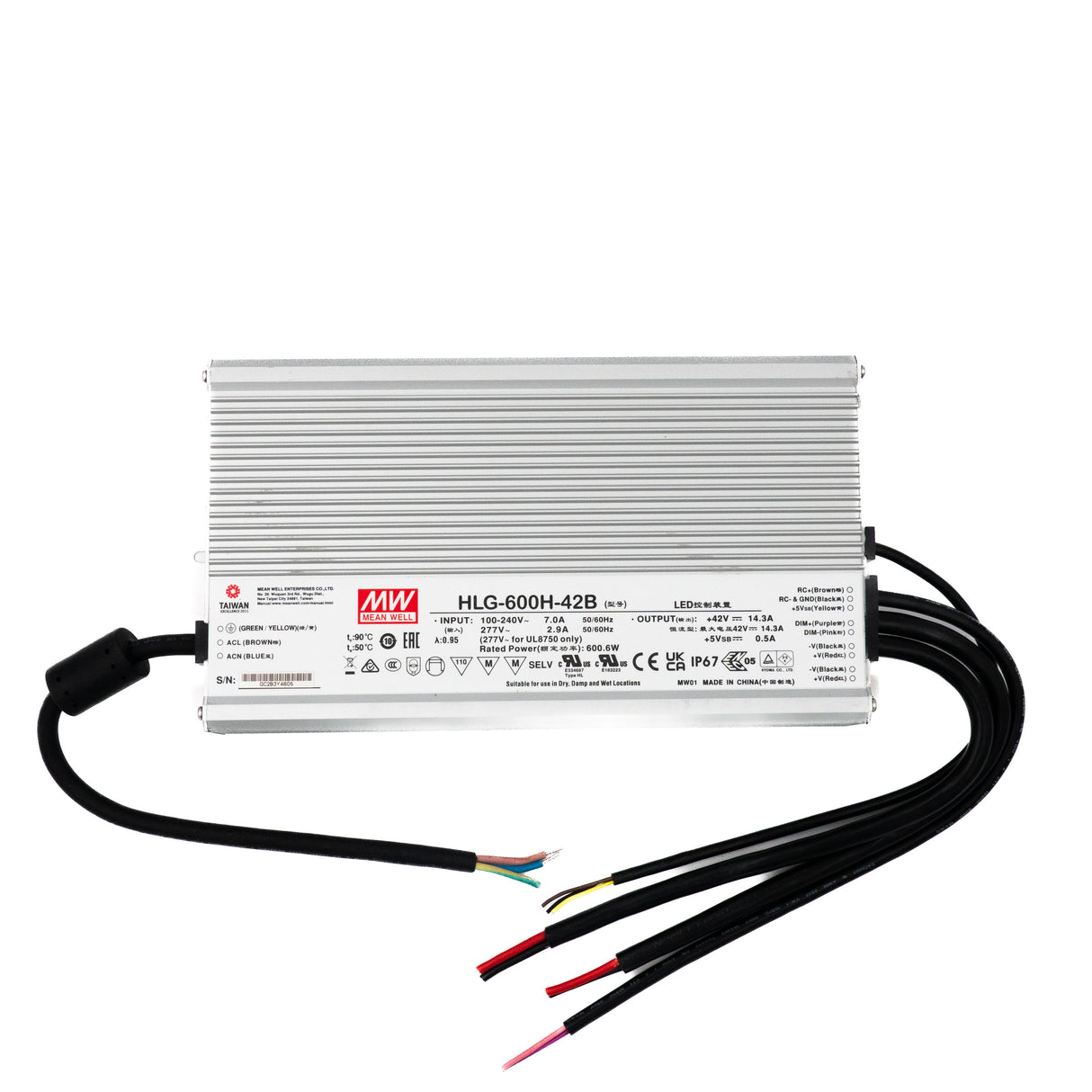 Mean Well HLG-600H-42B Power Supply 600W 42V- Dimmable - PHOTO 1