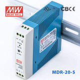 Mean Well MDR-20-5 Single Output Industrial Power Supply 20W 5V 3A - DIN Rail