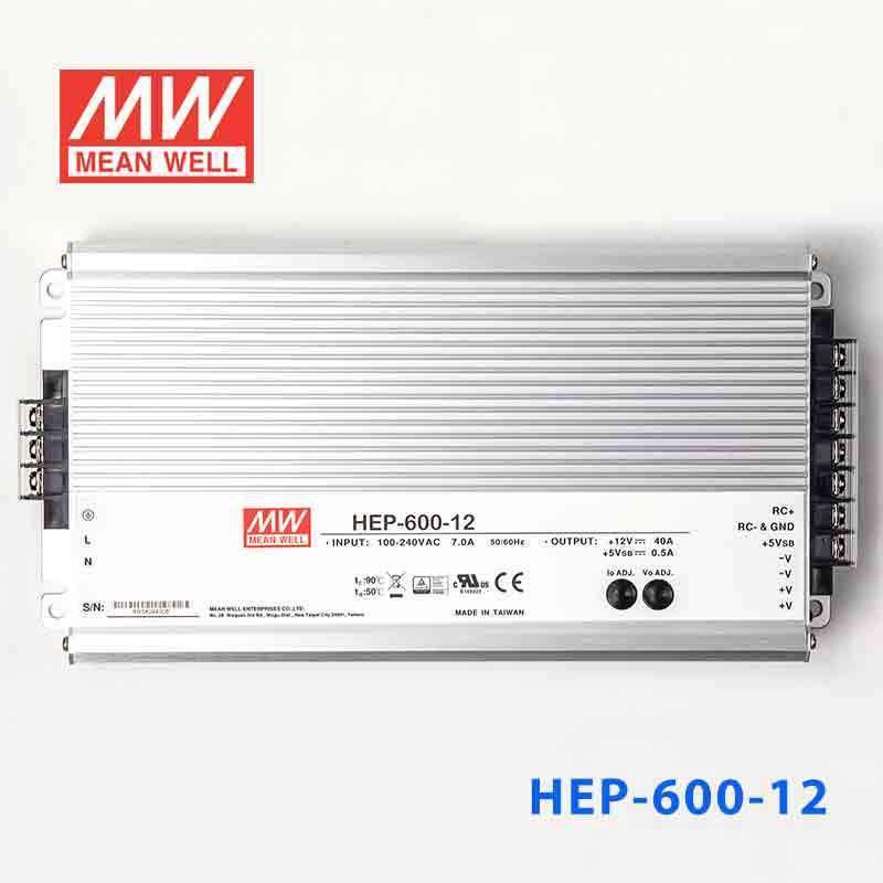 Mean Well HEP-600-12 Power Supply 480W 12V 40A - PHOTO 2