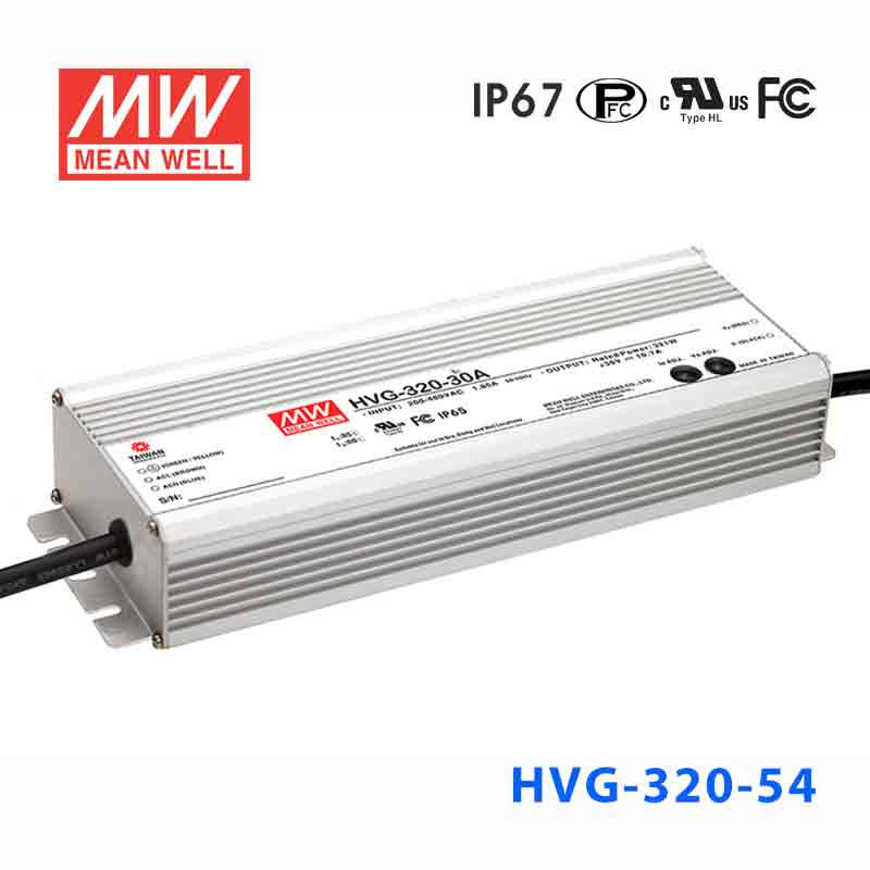 Mean Well HVG-320-54AB Power Supply 320W 54V - Adjustable and Dimmable