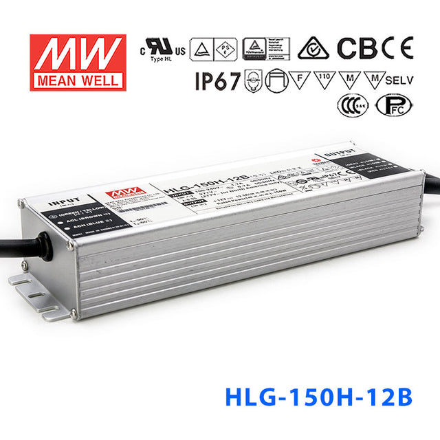 Mean Well HLG-150H-12AB Power Supply 150W 12V - Adjustable and Dimmable 12.5A
