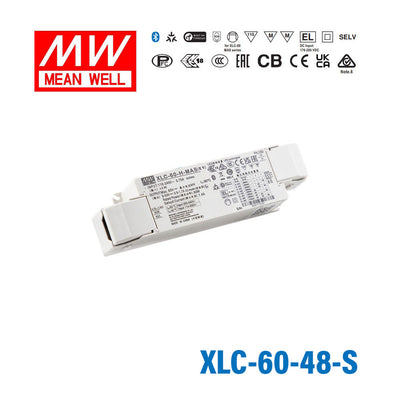 Mean Well XLC-60-48-S LED Driver 60W 48V with Strain-relief 1.25A