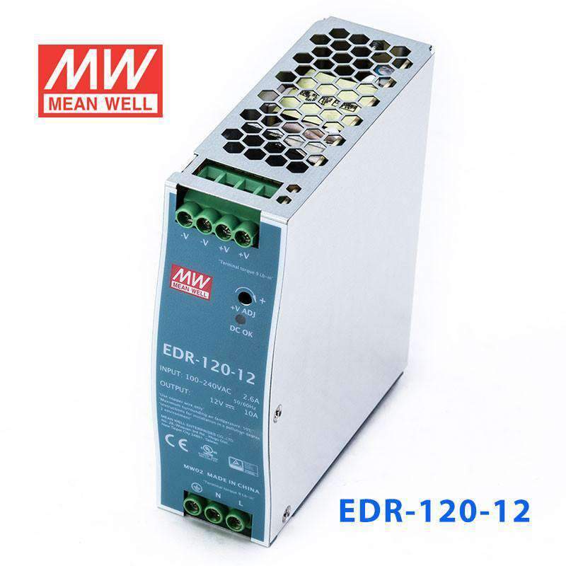 Mean Well EDR-120-12 Single Output Industrial Power Supply 120W 12V 10A - DIN Rail - PHOTO 1