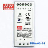 Mean Well DRA-60-24 Single Output Switching Power Supply 60W 24V - DIN Rail - PHOTO 2
