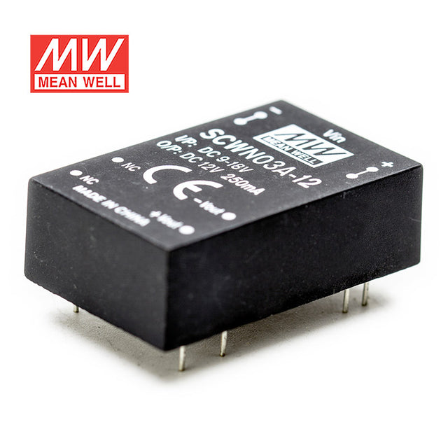 Mean Well SCWN03A-12 DC-DC Converter - 3W 9~18V DC in 12V out 250mA