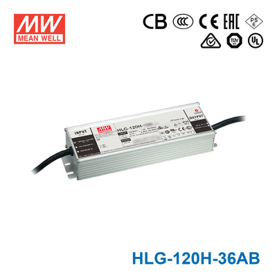 Mean Well HLG-120H-36AB Power Supply 120W 36V - Adjustable and Dimmable