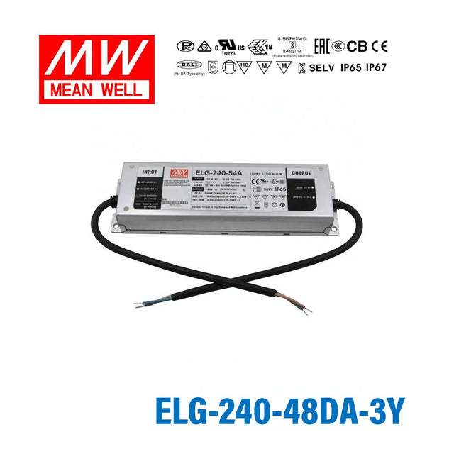 Mean Well ELG-240-48DA-3Y Power Supply 240W 48V 3-wire Input - DALI 5A