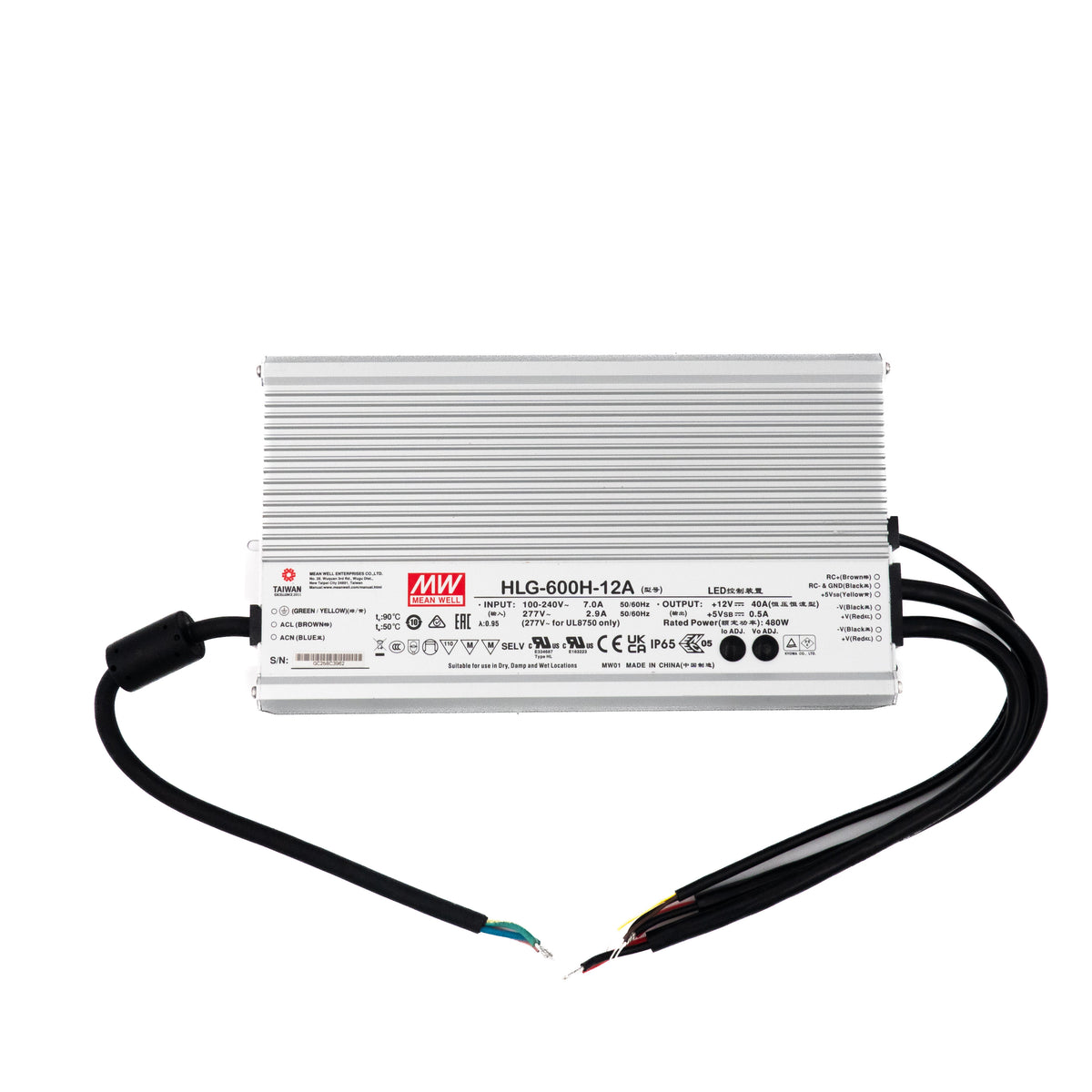 Mean Well HLG-600H-12A Power Supply 480W 12V - Adjustable 40A - PHOTO 1