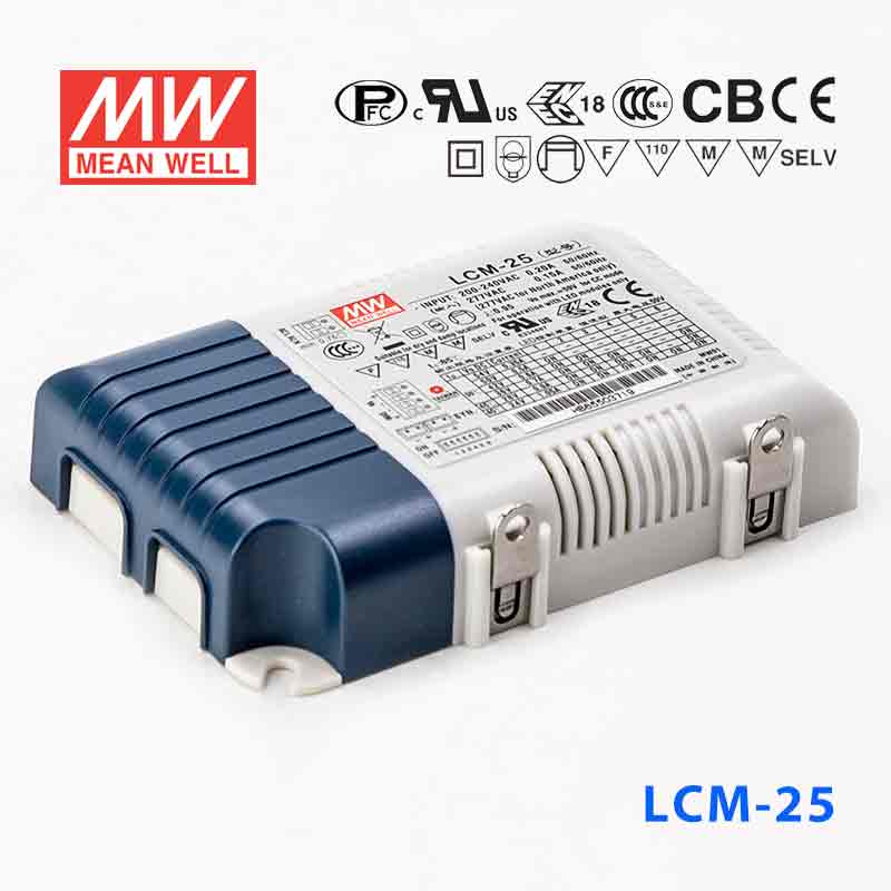 Mean Well LCM-25KN Power Supply 25W 350mA 500mA 600mA 700mA(default) 900mA 1050mA - KNX