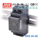 Mean Well HDR-30-48 Ultra Slim Step Shape Power Supply 30W 48V 0.75A - DIN Rail