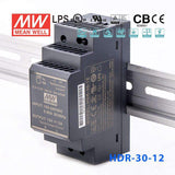 Mean Well HDR-30-12 Ultra Slim Step Shape Power Supply 30W 12V 2A - DIN Rail