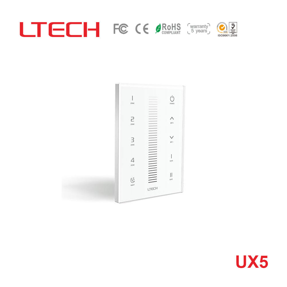 Ltech UX5 Wireless RF/DMX512 Multi-zone Touch Panel - Dimming