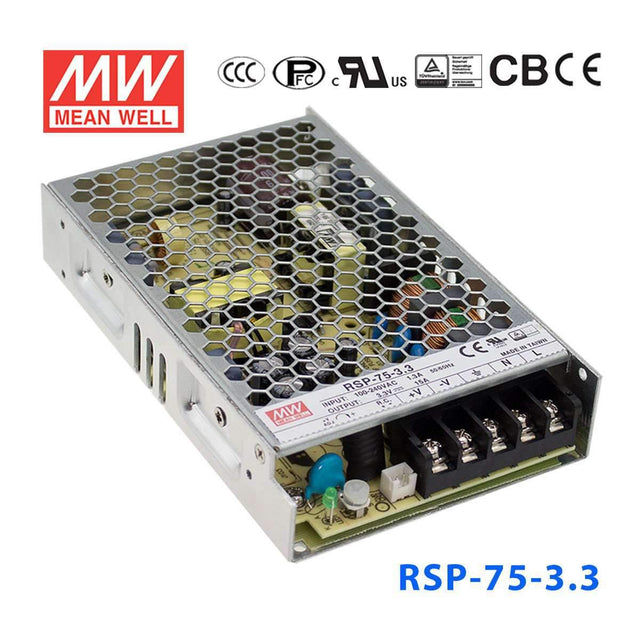 Mean Well RSP-75-3.3 Power Supply 49.5W 3.3V