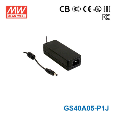 Mean Well GS40A05-P1J Swiching Power Adaptor 5A