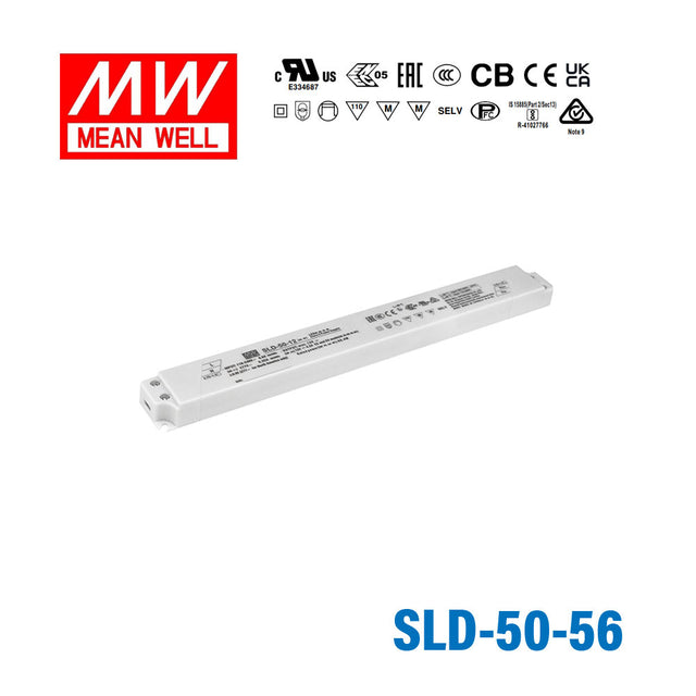 Mean Well SLD-50-56 Linear LED Driver 50.4W 60V 1050mA - Slim