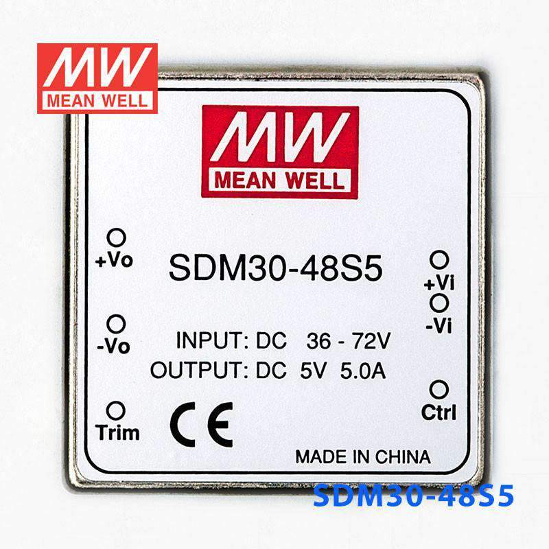 Mean Well SDM30-48S5 DC-DC Converter - 25W - 36~72V in 5V out 5A - PHOTO 2